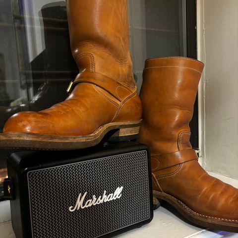 Rolling Dub Trio Roots 11” Engineer Boot in Natural Horsebutt