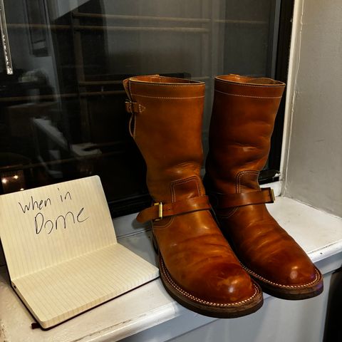 Rolling Dub Trio Roots 11” Engineer Boot in Natural Horsebutt