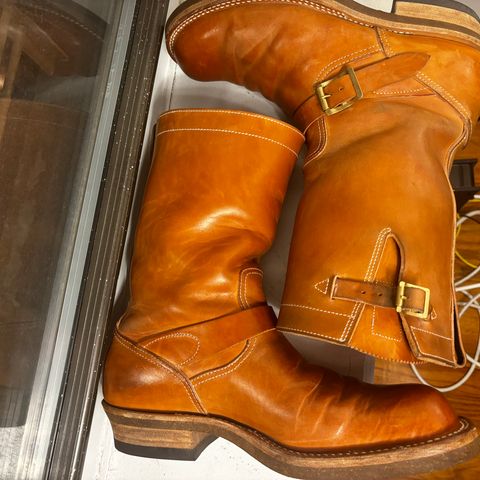 Rolling Dub Trio Roots 11” Engineer Boot in Natural Horsebutt