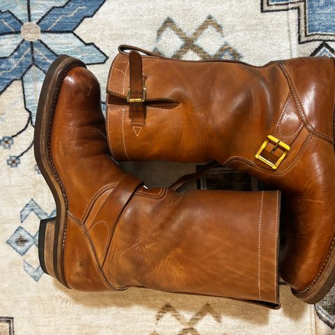 Rolling Dub Trio Roots 11” Engineer Boot in Natural Horsebutt