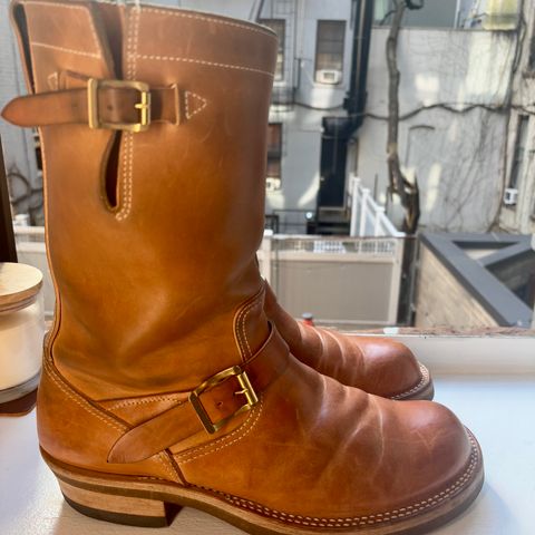 Rolling Dub Trio Roots 11” Engineer Boot in Natural Horsebutt
