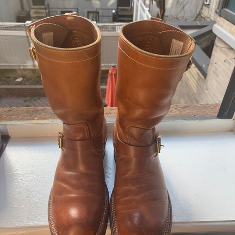 Rolling Dub Trio Roots 11” Engineer Boot in Natural Horsebutt