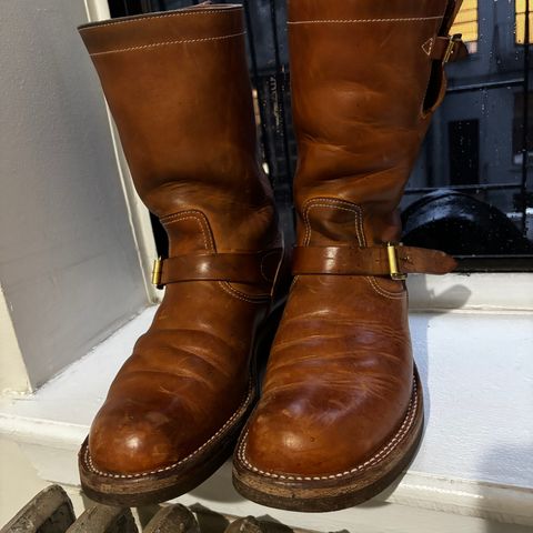 Rolling Dub Trio Roots 11” Engineer Boot in Natural Horsebutt