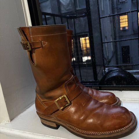 Rolling Dub Trio Roots 11” Engineer Boot in Natural Horsebutt