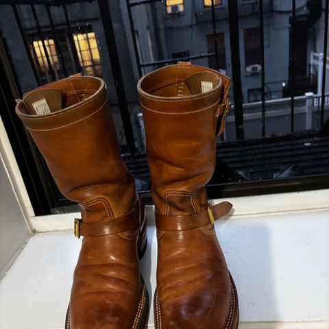 Rolling Dub Trio Roots 11” Engineer Boot in Natural Horsebutt