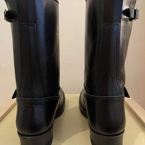 Addict Boots AB-01 Engineer Boots in Black Dye-Finished Horsehide