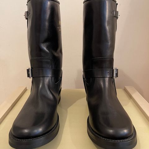 Addict Boots AB-01 Engineer Boots in Black Dye-Finished Horsehide