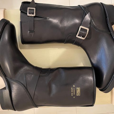 Addict Boots AB-01 Engineer Boots in Black Dye-Finished Horsehide