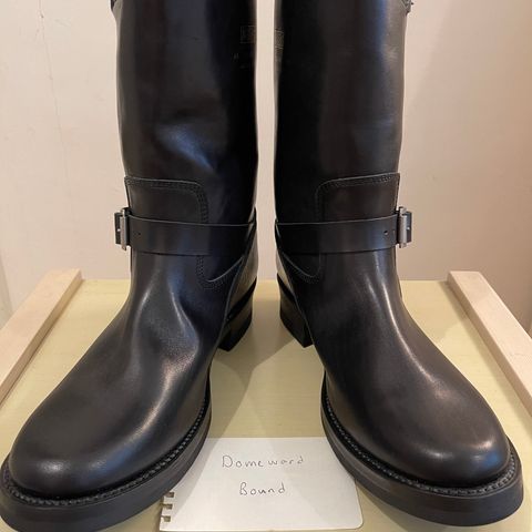 Addict Boots AB-01 Engineer Boots in Black Dye-Finished Horsehide