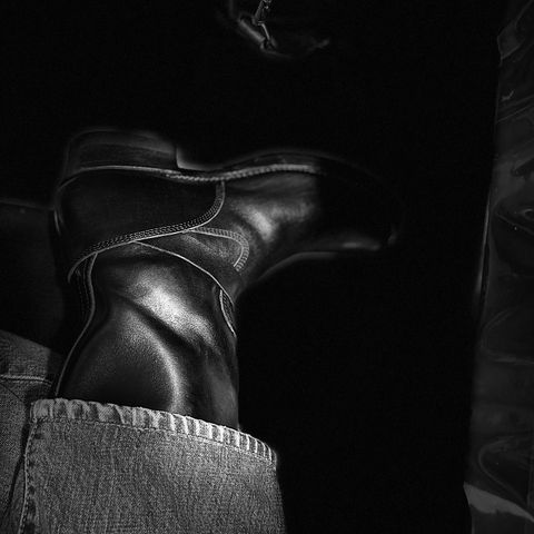 Addict Boots AB-01 Engineer Boots in Black Dye-Finished Horsehide