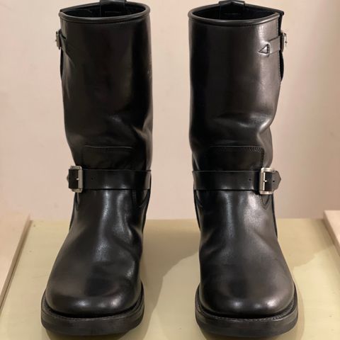 Addict Boots AB-01 Engineer Boots in Black Dye-Finished Horsehide