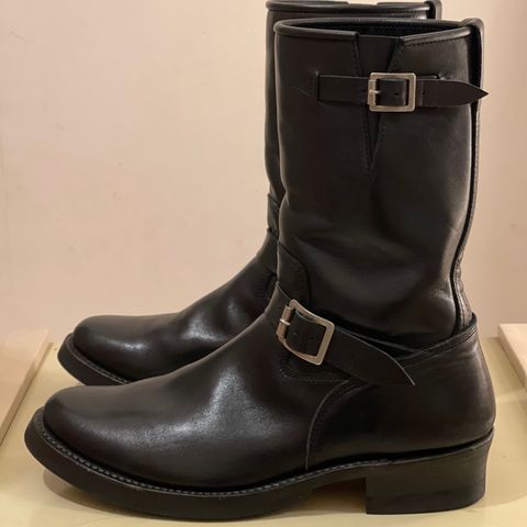 Addict Boots AB-01 Engineer Boots in Black Dye-Finished Horsehide