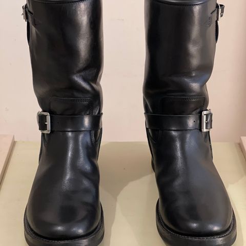 Addict Boots AB-01 Engineer Boots in Black Dye-Finished Horsehide