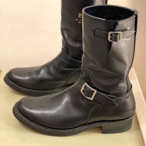 Addict Boots AB-01 Engineer Boots in Black Dye-Finished Horsehide
