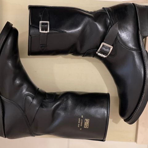 Addict Boots AB-01 Engineer Boots in Black Dye-Finished Horsehide