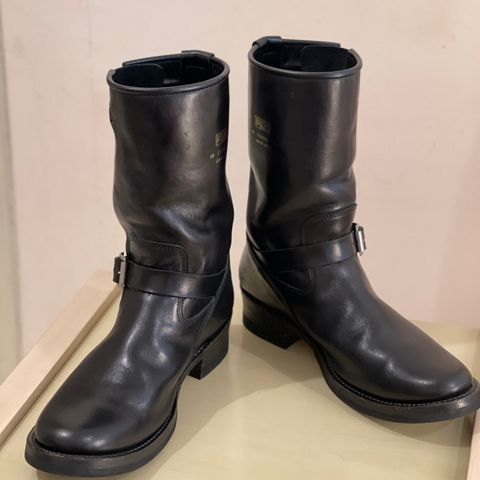 Addict Boots AB-01 Engineer Boots in Black Dye-Finished Horsehide
