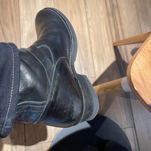 Addict Boots AB-01 Engineer Boots in Black Dye-Finished Horsehide