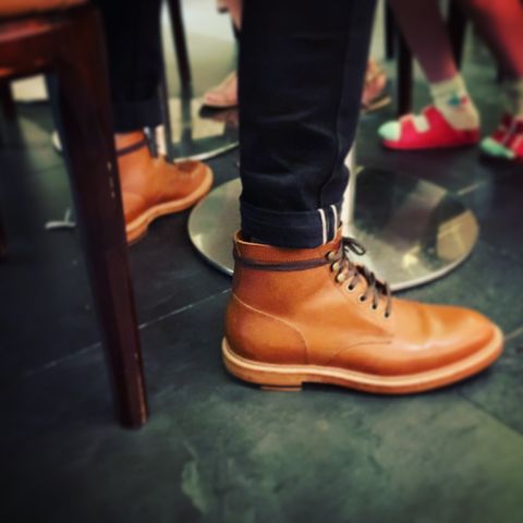 View photo of Grant Stone Diesel Boot in Badalassi Carlo Saddle Tan Minerva