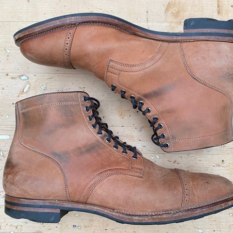 View photo of Viberg Service Boot BCT in Horween Natural Crust Double Cordovan