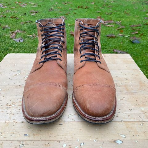 View photo of Viberg Service Boot BCT in Horween Natural Crust Double Cordovan