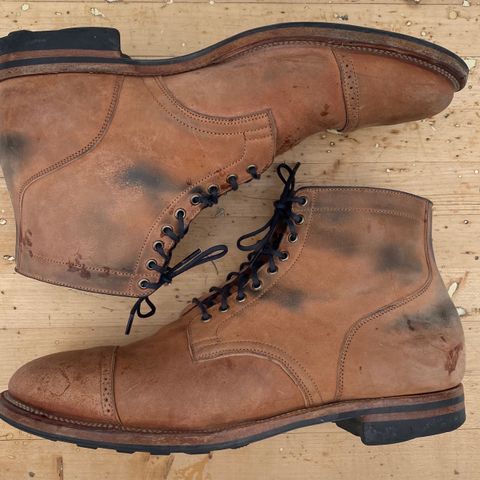 View photo of Viberg Service Boot BCT in Horween Natural Crust Double Cordovan