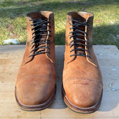 View photo of Viberg Service Boot BCT in Horween Natural Crust Double Cordovan