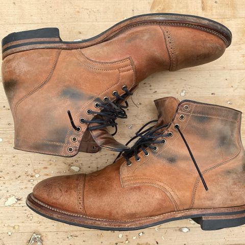 View photo of Viberg Service Boot BCT in Horween Natural Crust Double Cordovan