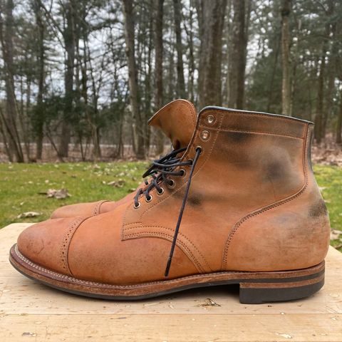 View photo of Viberg Service Boot BCT in Horween Natural Crust Double Cordovan