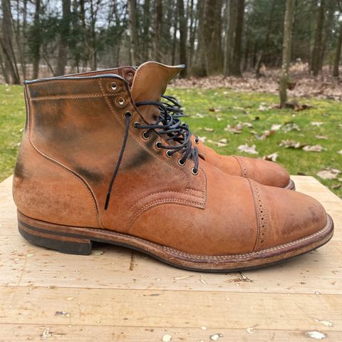 View photo of Viberg Service Boot BCT in Horween Natural Crust Double Cordovan