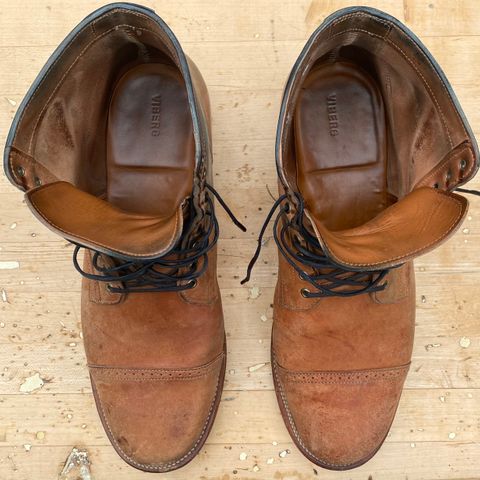 View photo of Viberg Service Boot BCT in Horween Natural Crust Double Cordovan