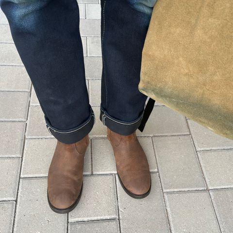 Addict Boots AB-05 Zip Western Boots in Steerhide Brown Suede