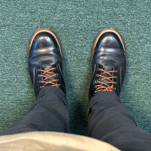 View photo of Wolverine 1000 Mile Cap-Toe Boot in Horween Black Chromexcel