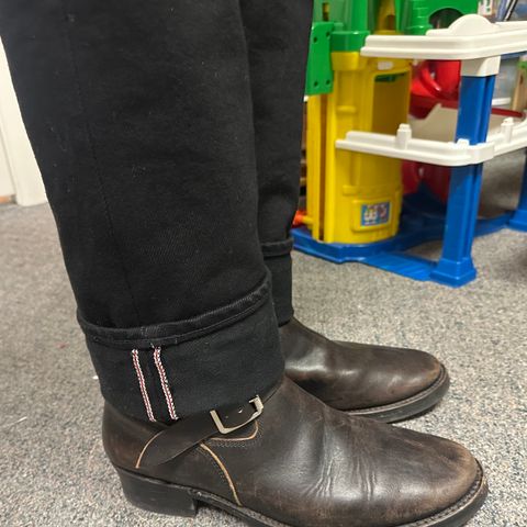 Addict Boots AB-01 Engineer Boots in Maryam Black Teacore Horsebutt