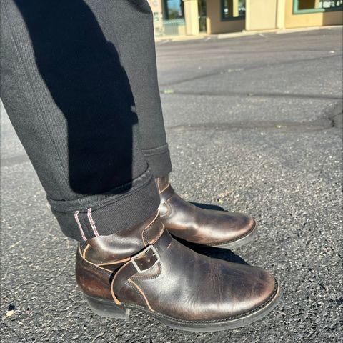 Addict Boots AB-01 Engineer Boots in Maryam Black Teacore Horsebutt