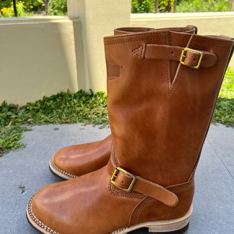 View photo of Wesco Boss Engineer Boot in Wickett & Craig Russet Glazed Traditional Harness