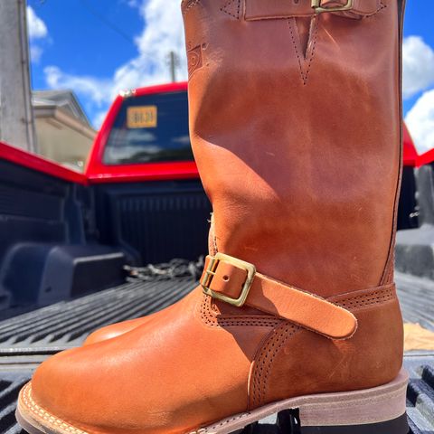 Wesco Boss Engineer Boot in Wickett & Craig Buck Brown Traditional Harness