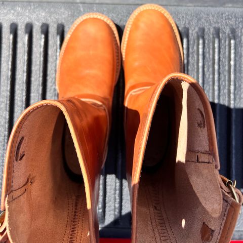 Wesco Boss Engineer Boot in Wickett & Craig Buck Brown Traditional Harness