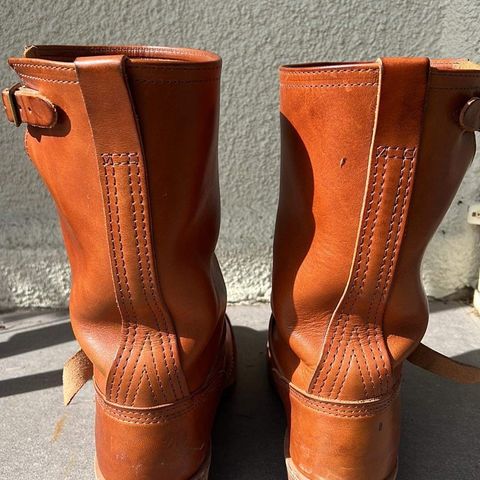 View photo of Wesco Boss Engineer Boot in Wickett & Craig Buck Brown Traditional Harness