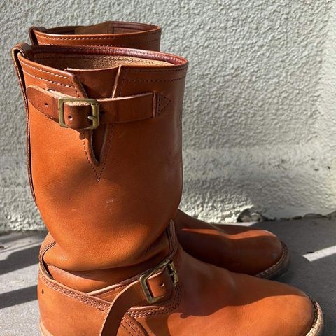 View photo of Wesco Boss Engineer Boot in Wickett & Craig Buck Brown Traditional Harness