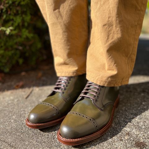 Alden Perforated Cap Toe Boot in Horween Old Bronze Shell Cordovan