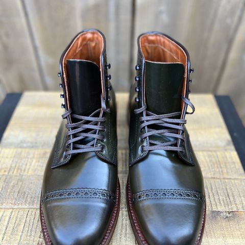 Alden Perforated Cap Toe Boot in Horween Old Bronze Shell Cordovan