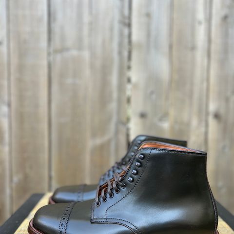 Alden Perforated Cap Toe Boot in Horween Old Bronze Shell Cordovan