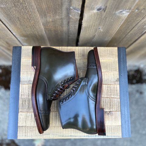 Alden Perforated Cap Toe Boot in Horween Old Bronze Shell Cordovan