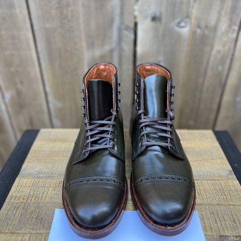 Alden Perforated Cap Toe Boot in Horween Old Bronze Shell Cordovan