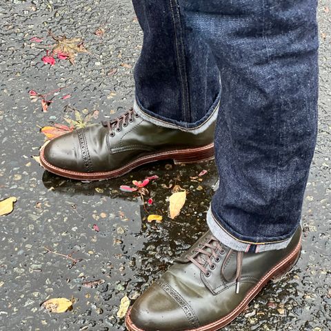 Alden Perforated Cap Toe Boot in Horween Old Bronze Shell Cordovan