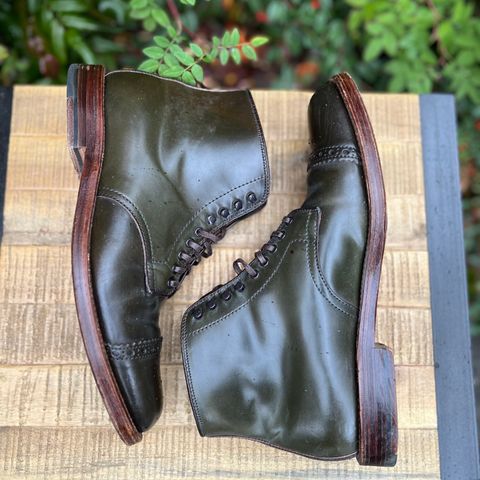Alden Perforated Cap Toe Boot in Horween Old Bronze Shell Cordovan