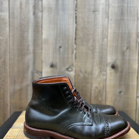 Alden Perforated Cap Toe Boot in Horween Old Bronze Shell Cordovan