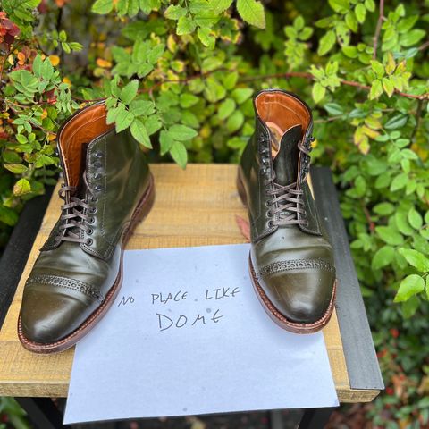 Alden Perforated Cap Toe Boot in Horween Old Bronze Shell Cordovan