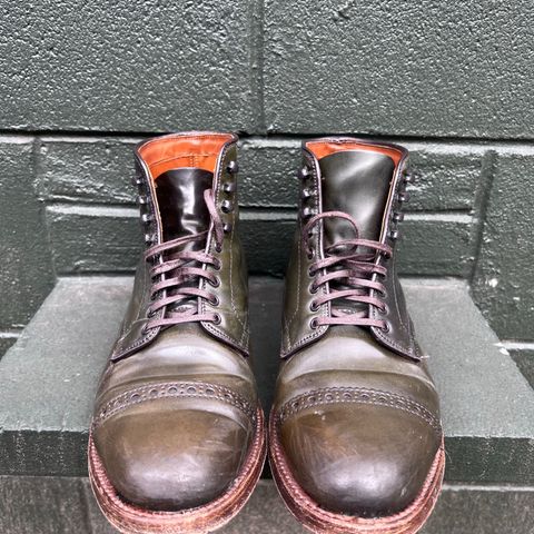 Alden Perforated Cap Toe Boot in Horween Old Bronze Shell Cordovan