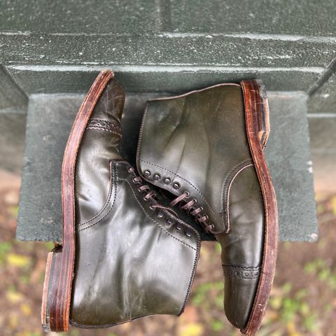 Alden Perforated Cap Toe Boot in Horween Old Bronze Shell Cordovan
